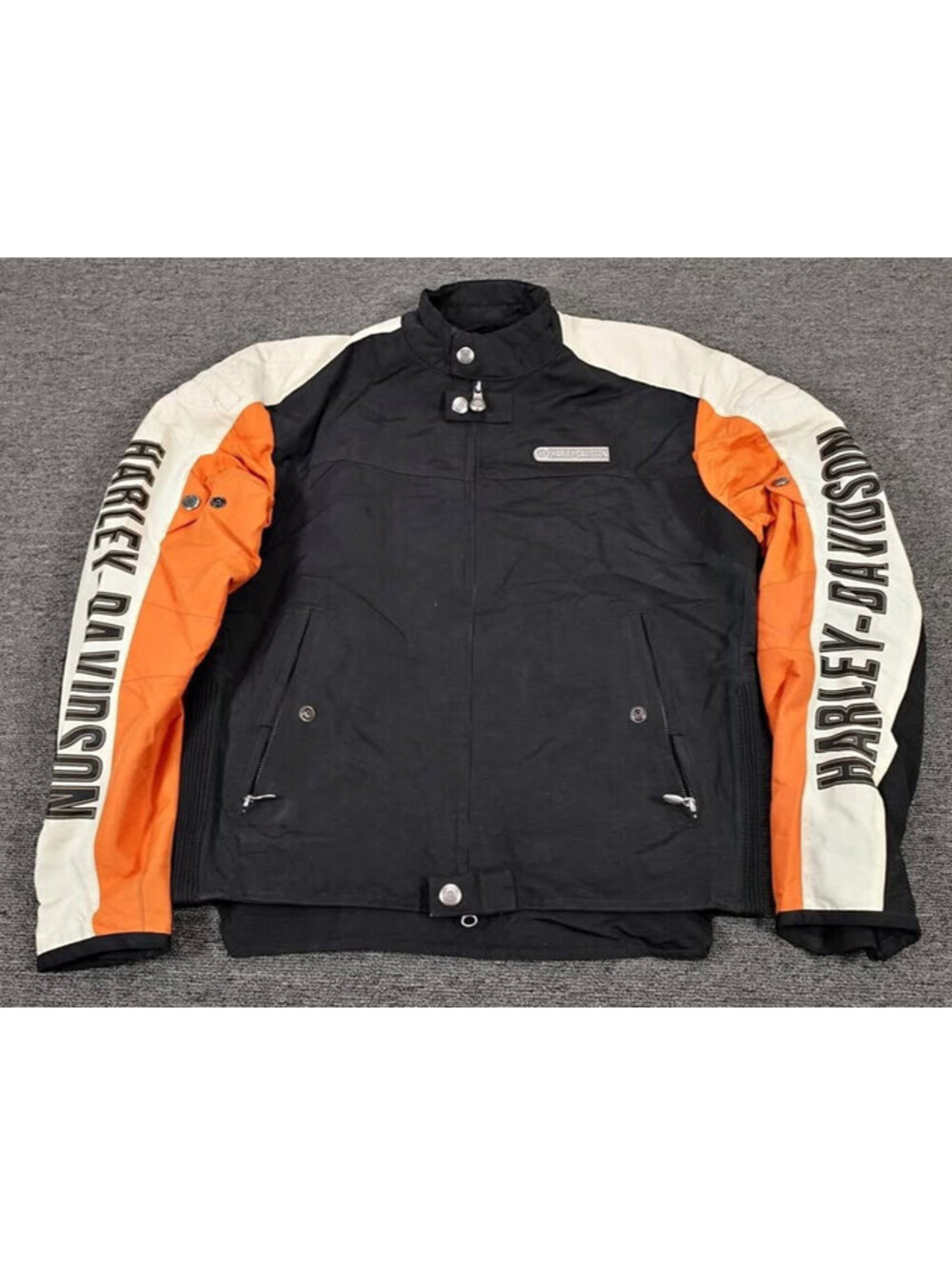 harley davidson jacket 2XL black orange nylon Philadelphia water resistant bar
